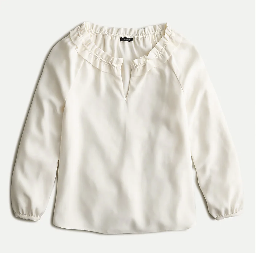 j crew sale 2020 ruffle neck top