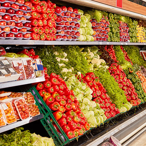 vegetables at the grocery store