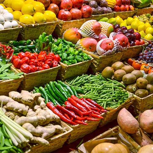 vegetables in boxes