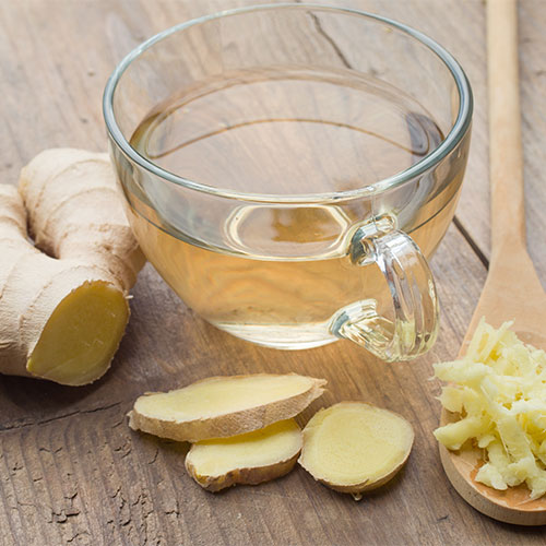 ginger tea and ginger root