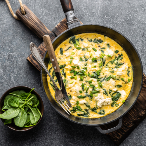 scrambled eggs and spinach