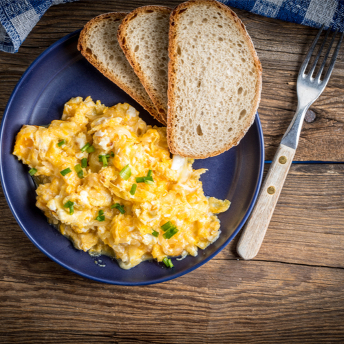 scrambled eggs and toast