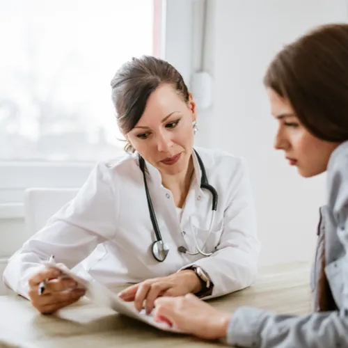 woman consulting doctor