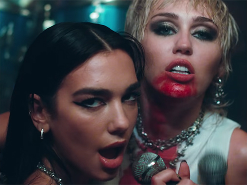 Miley Cyrus and Dua Lipa were spotted working together.