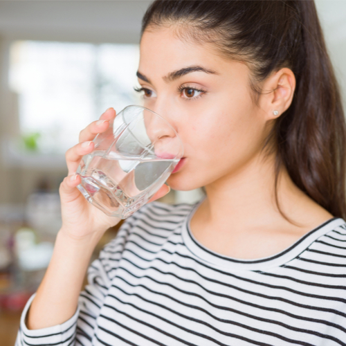 woman drinking water