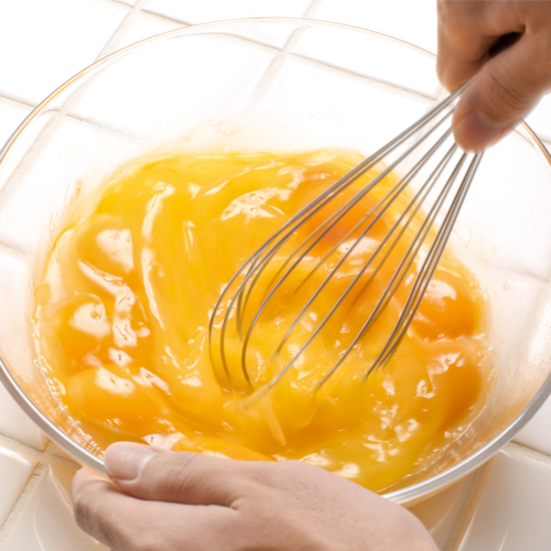 whisking eggs