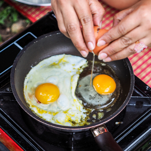 eggs in a pan