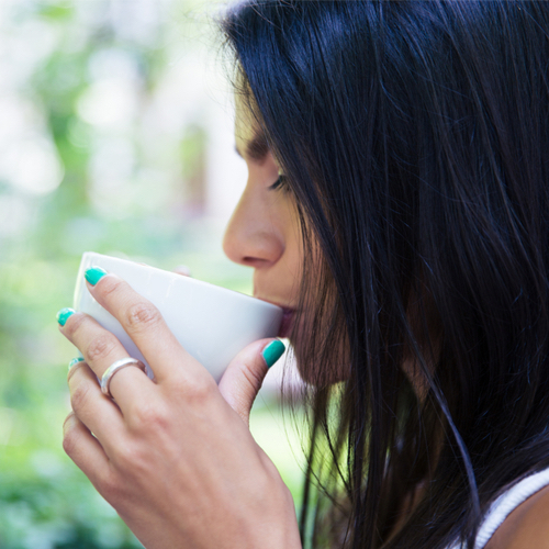 woman drinking tea