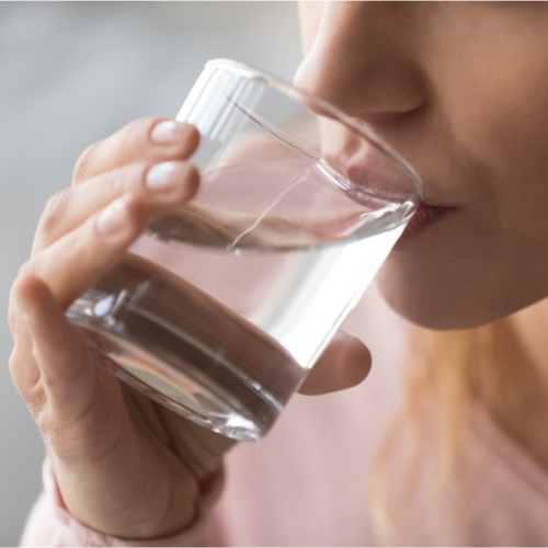 woman drinking water