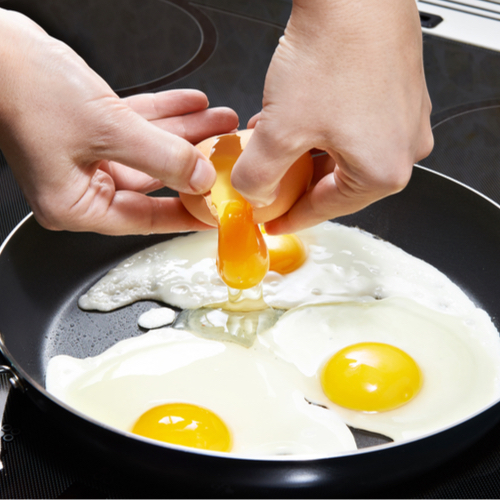 cooking eggs