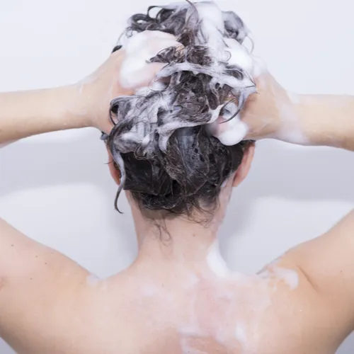 woman washing hair