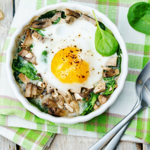 egg spinach and mushroom casserole