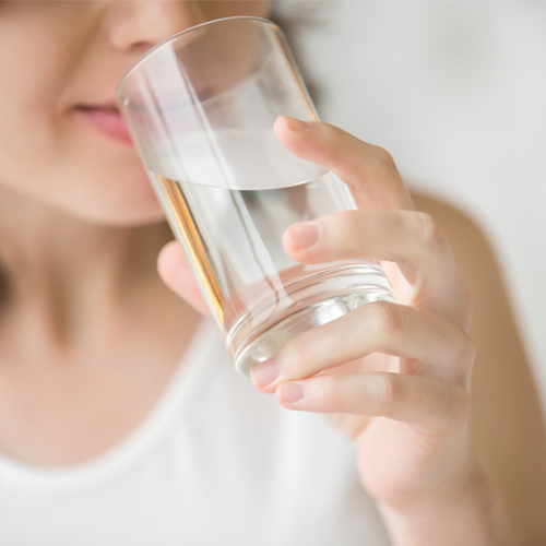 woman drinking water