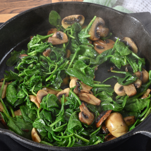 spinach and mushroom