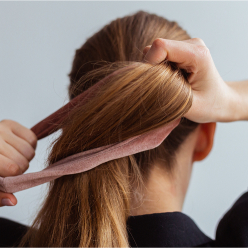 hair in ponytail