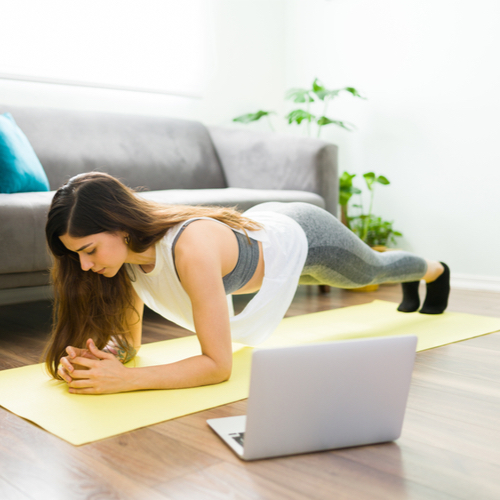 woman doing a plank