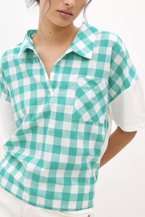 anthropologie gingham summer top