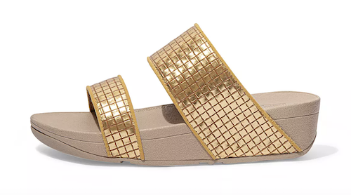 FitFlop gold woven slide sandals