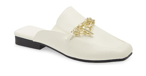 Nordstrom white mule flats