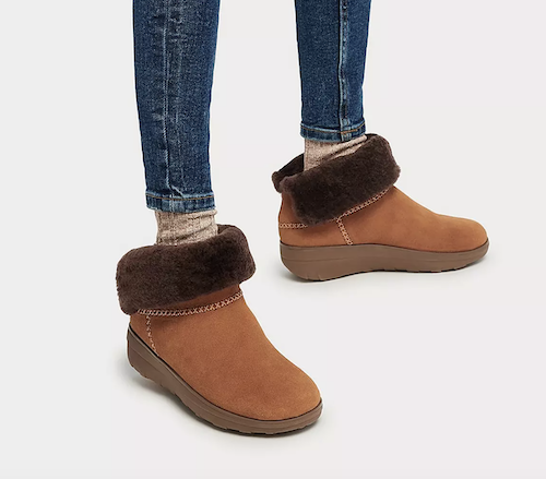 FitFlop suede mukluk ankle booties