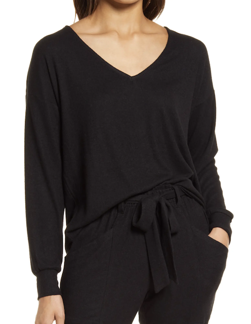 Nordstrom black fleece top