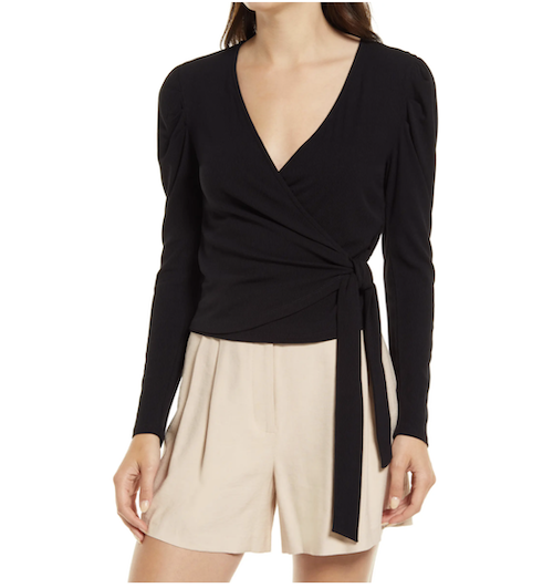 Nordstrom black wrap top