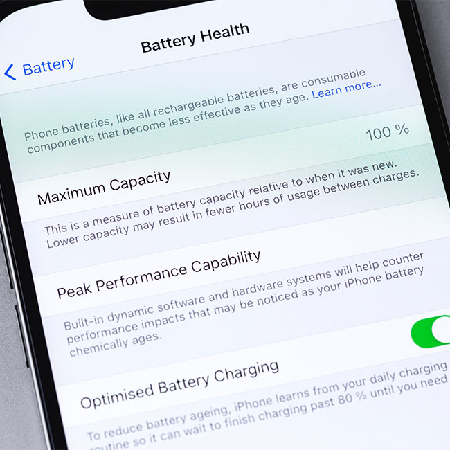 iphone settings battery