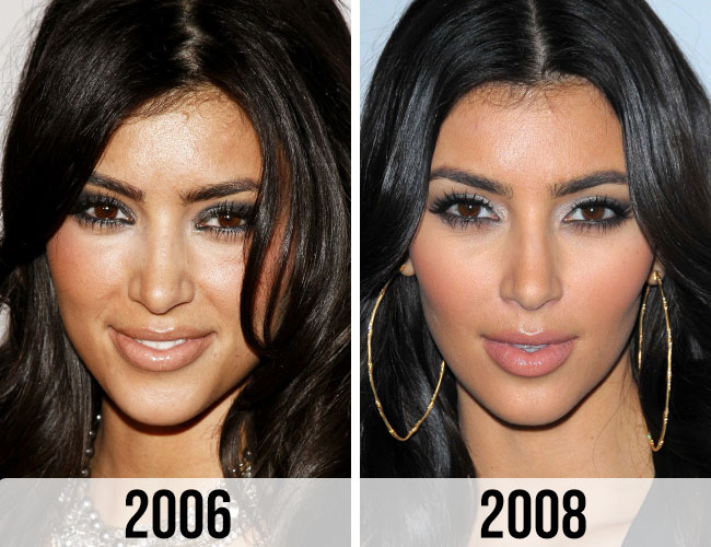 kim kardashian before and after makeup