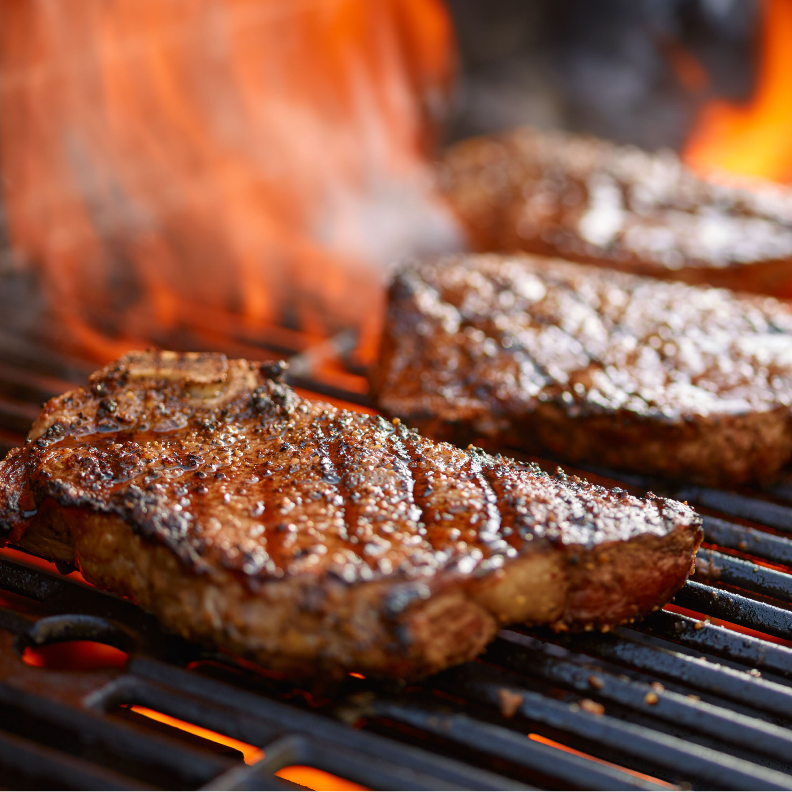 steak on grill