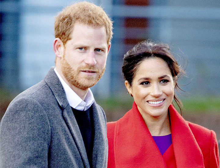 prince harry meghan markle red coat