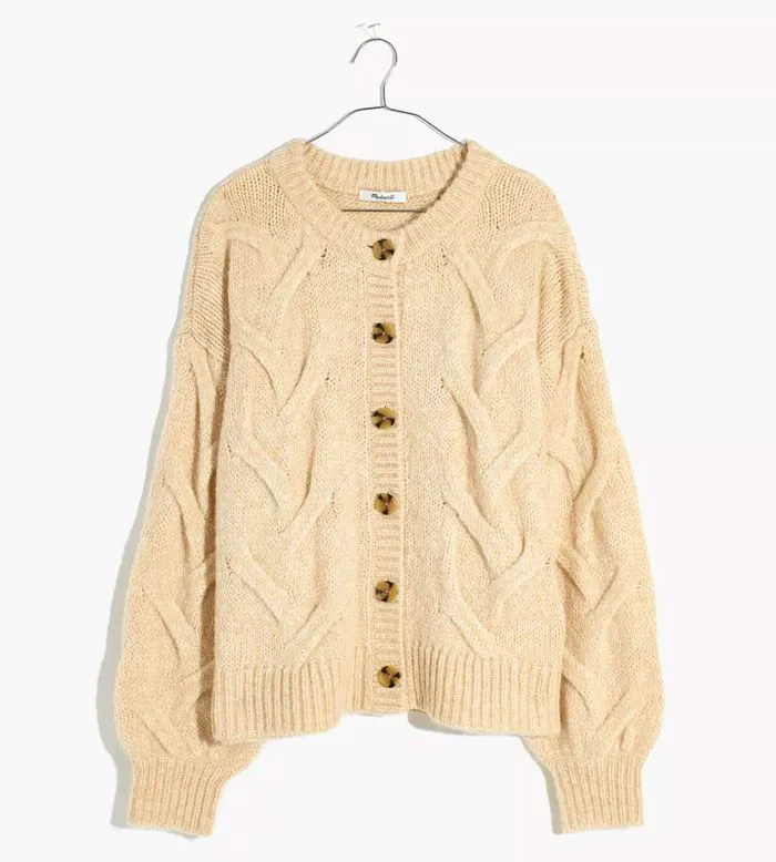 Madewell Cable Ashmont Cardigan Sweater