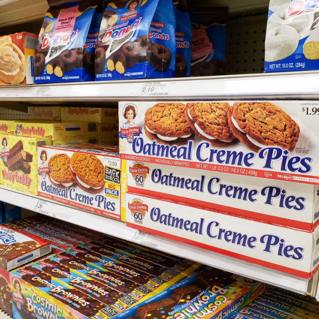 little debbie snacks on grocery store shelves