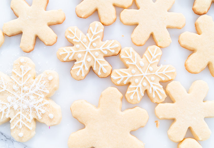 Sugar cookies on a plate.