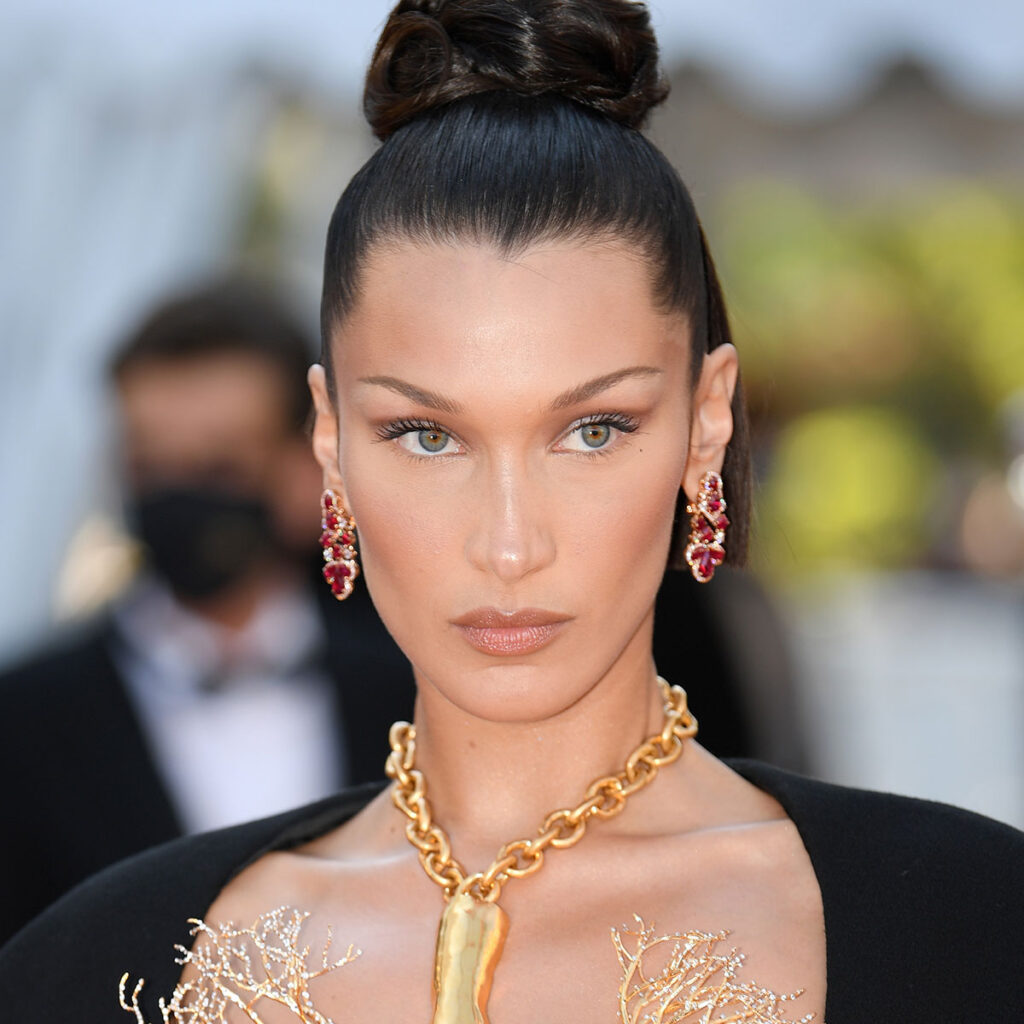 Bella Hadid shows off her toned figure in a comfy white co-ord