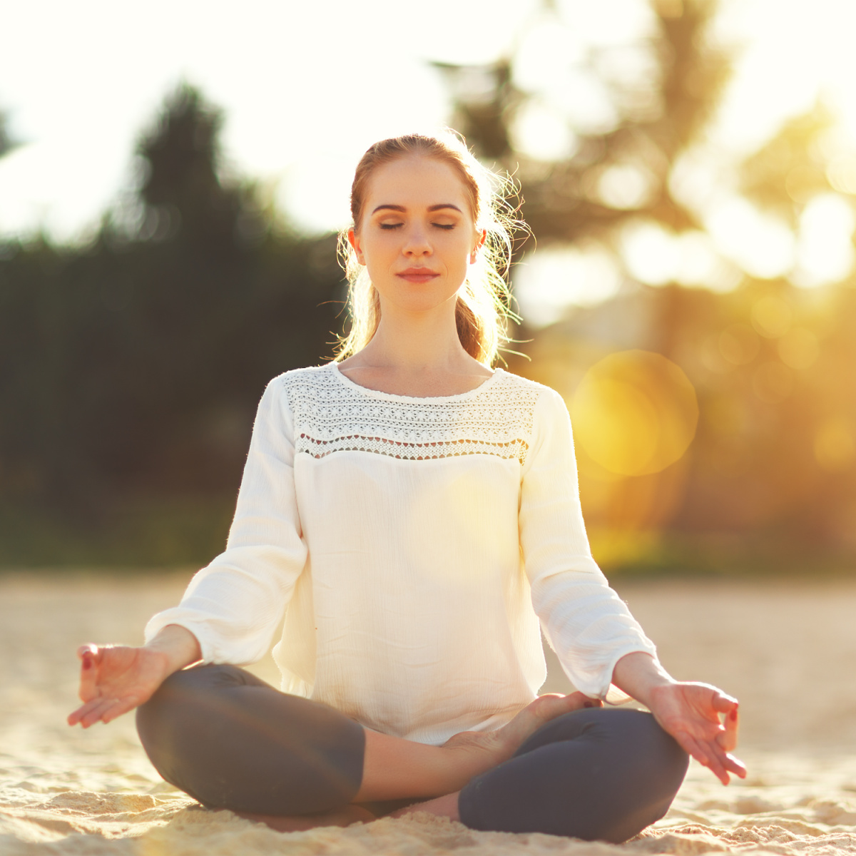 Woman meditating.