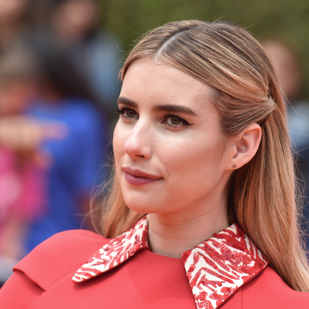 Emma Roberts Wore a Red Houndstooth Kate Spade NY Outfit