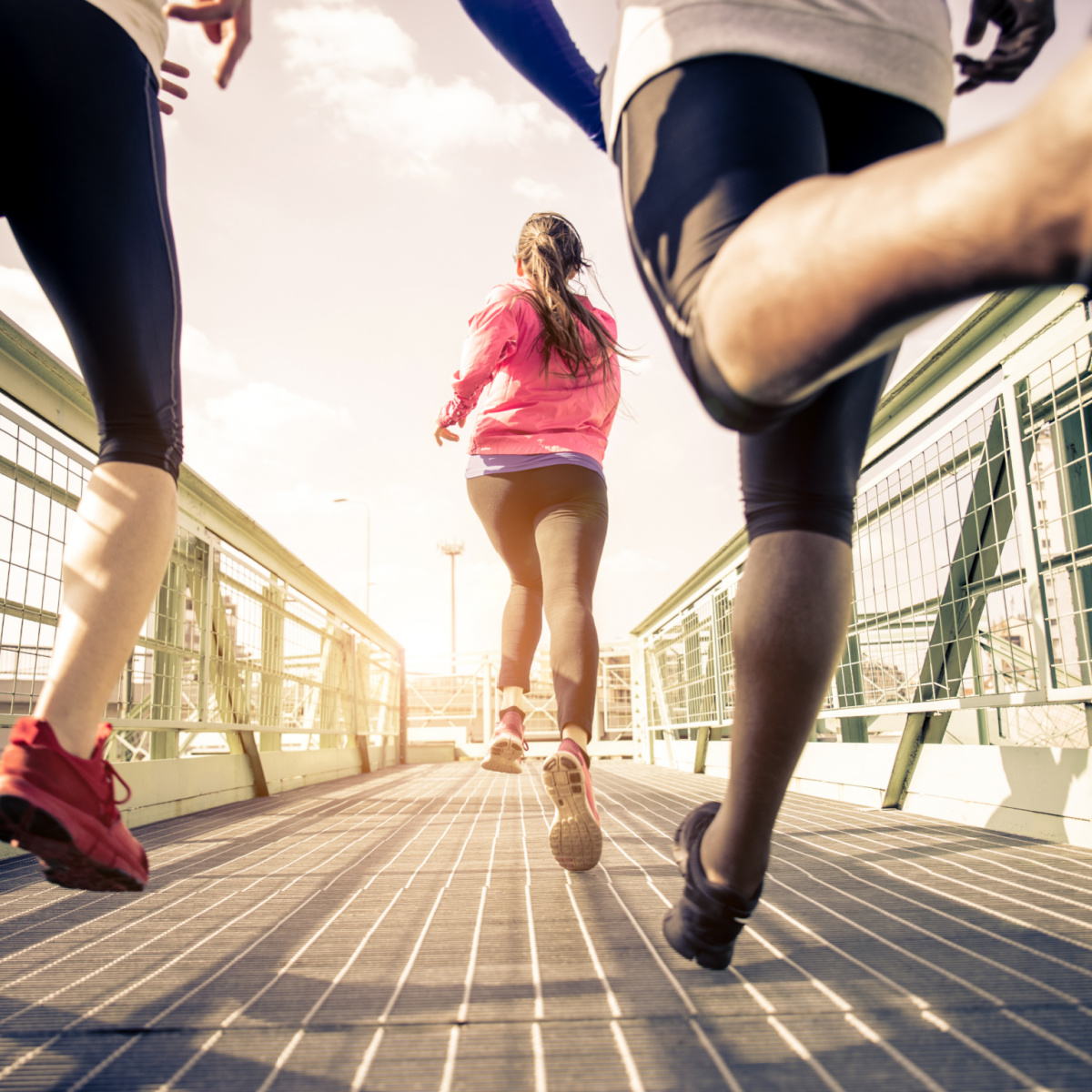 Women running.