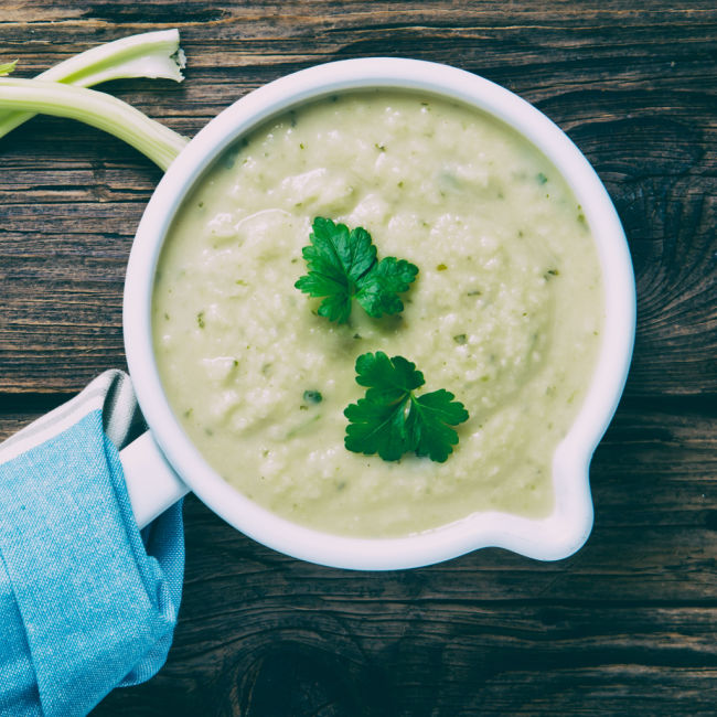 bowl of celeriac soup