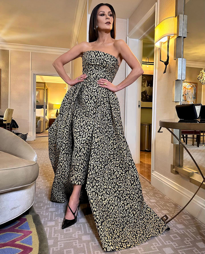 Catherine Zeta-Jones Carolina Herrera dress Instagram