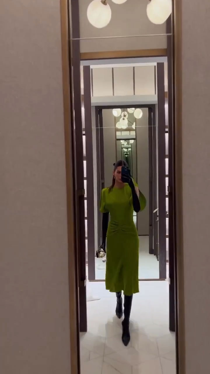 Kendall Jenner Victoria Beckham SS23 green dress