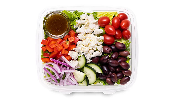 Shaw's greek salad with dressing