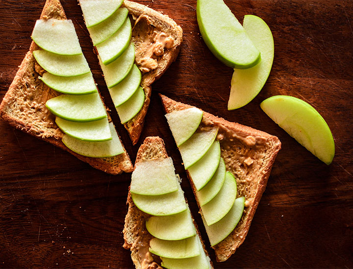 Apples with nut butter.