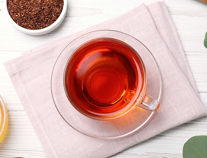 Bright red rooibos tea