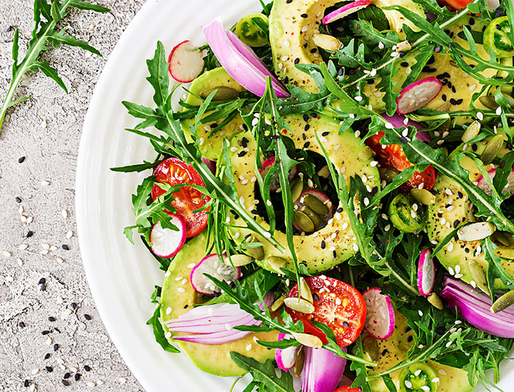 Salad with chia seeds.