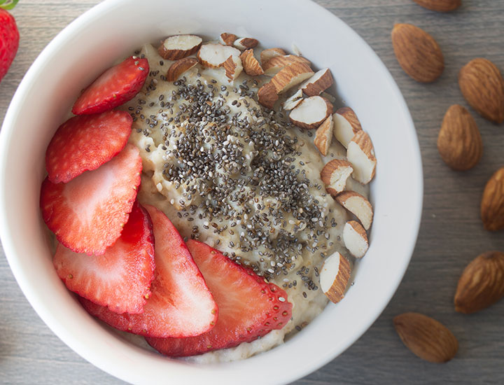 Oatmeal with chia seeds.