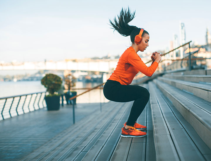 Woman working out.