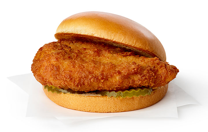 Chick-Fil-A original chicken sandwich.