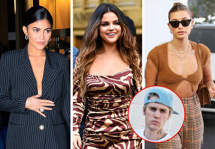 Kylie Jenner Selena Gomez Hailey Bieber Justin Bieber feud drama