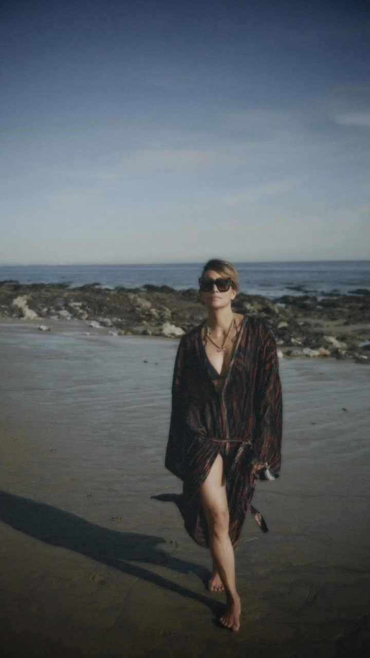 Halle Berry bikini cover up beach Instagram video