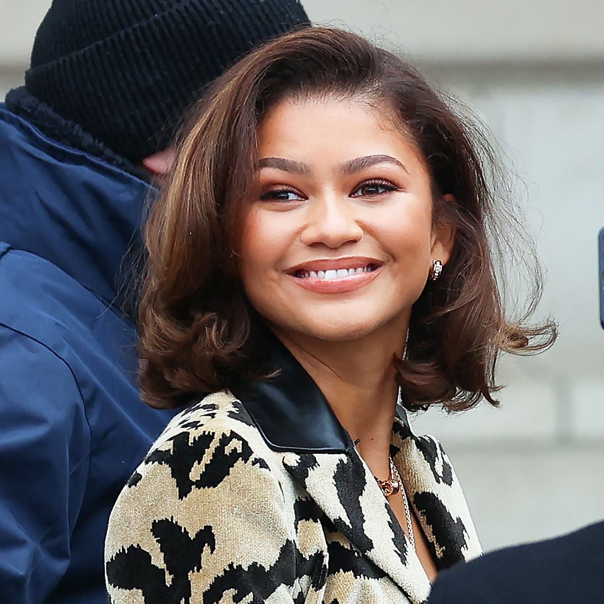 Zendaya's Bikini Top & Animal Print Suit At Louis Vuitton Show PFW